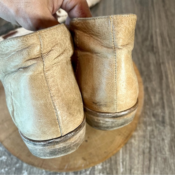 *Free People | Mont Blanc Dorsay Flat Tan Slip On Peep Toe Sandle Size 38/7.5 - Picture 12 of 16